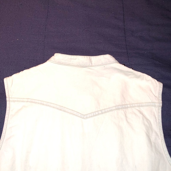 FOREVER 21 Sleeveless Woven Light Denim Shirt-Sz M - Picture 5 of 8